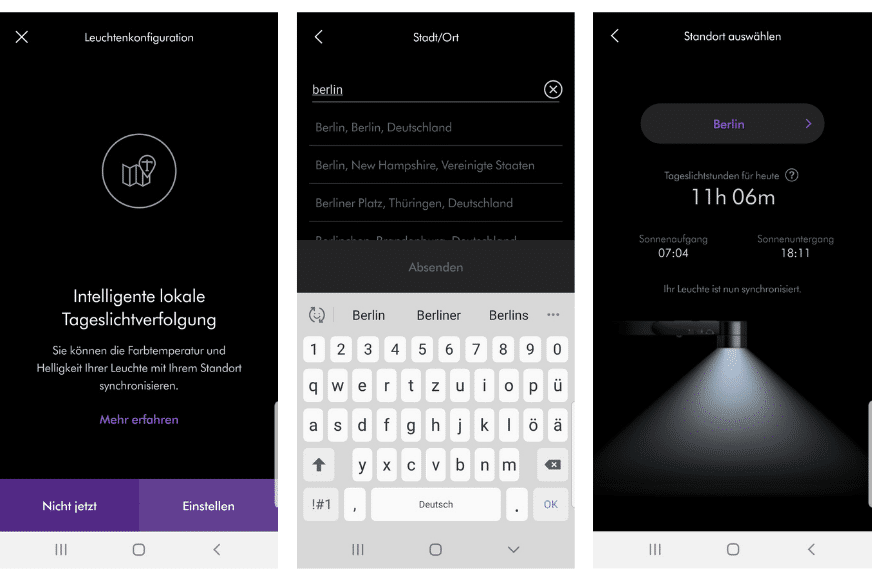 Setting up daylight tracking in the Dyson Link app